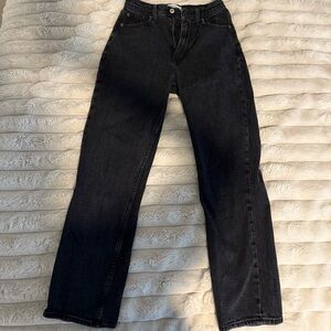 Abercrombie & Fitch Curve Love Ultra High Anke Straight Black Jeans
